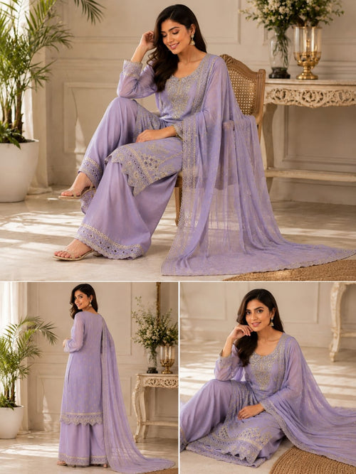 Lavender Luxe Embroidered Suit Set🥰🌸