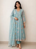 ✨ Imported Crush Rayon Ready-to-Wear Embroidered Anarkali Set ✨