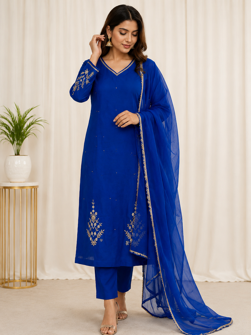 Luxury Royal Blue hand work Three-Piece Set✨💙